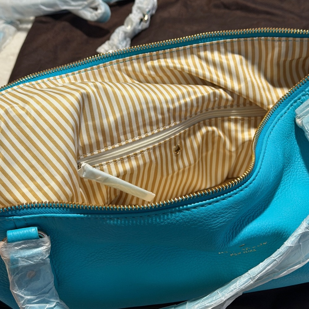 Kate Spade Cobble Hill Kori Large Tote Adriatic turquoise Pebbled Leather NWT - Picture 9 of 15